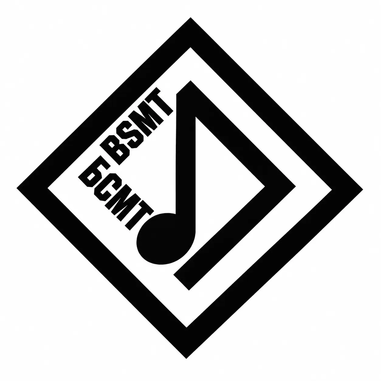 Initial monochrome BSMT and Bulgarian acronym diamond-shaped mark.